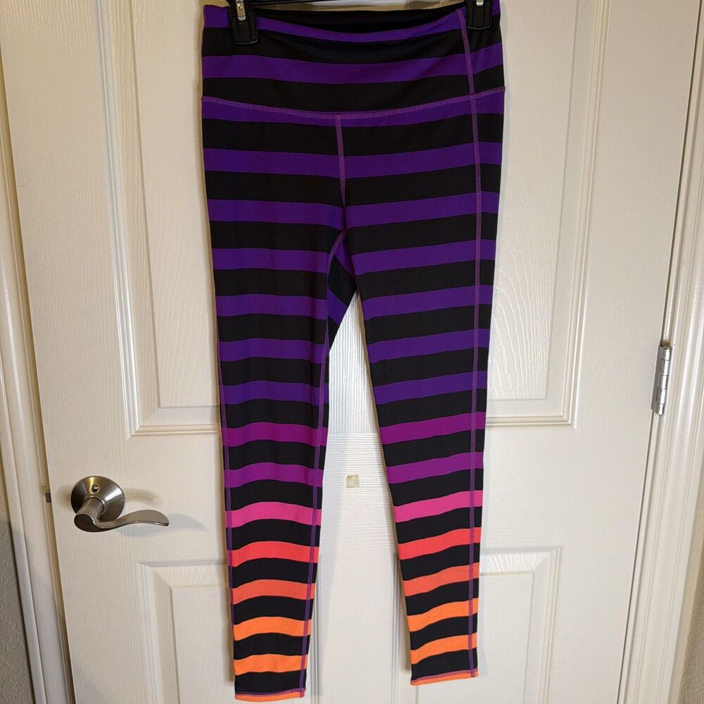Athleta Leggings Womens Sz S, Multicolor Striped Stretch